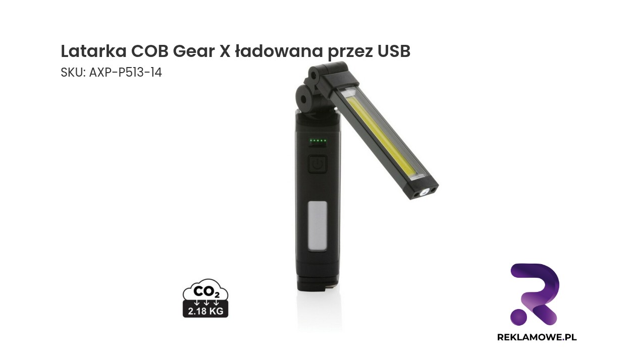 Latarka COB Gear X, ładowana przez USB Latarka COB Gear X ładowana przez USB