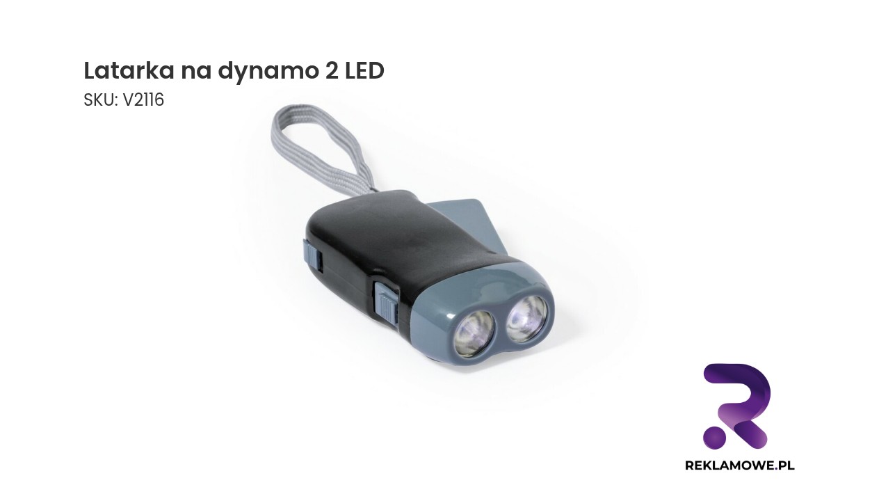 Latarka na dynamo z 2 diodami LED
