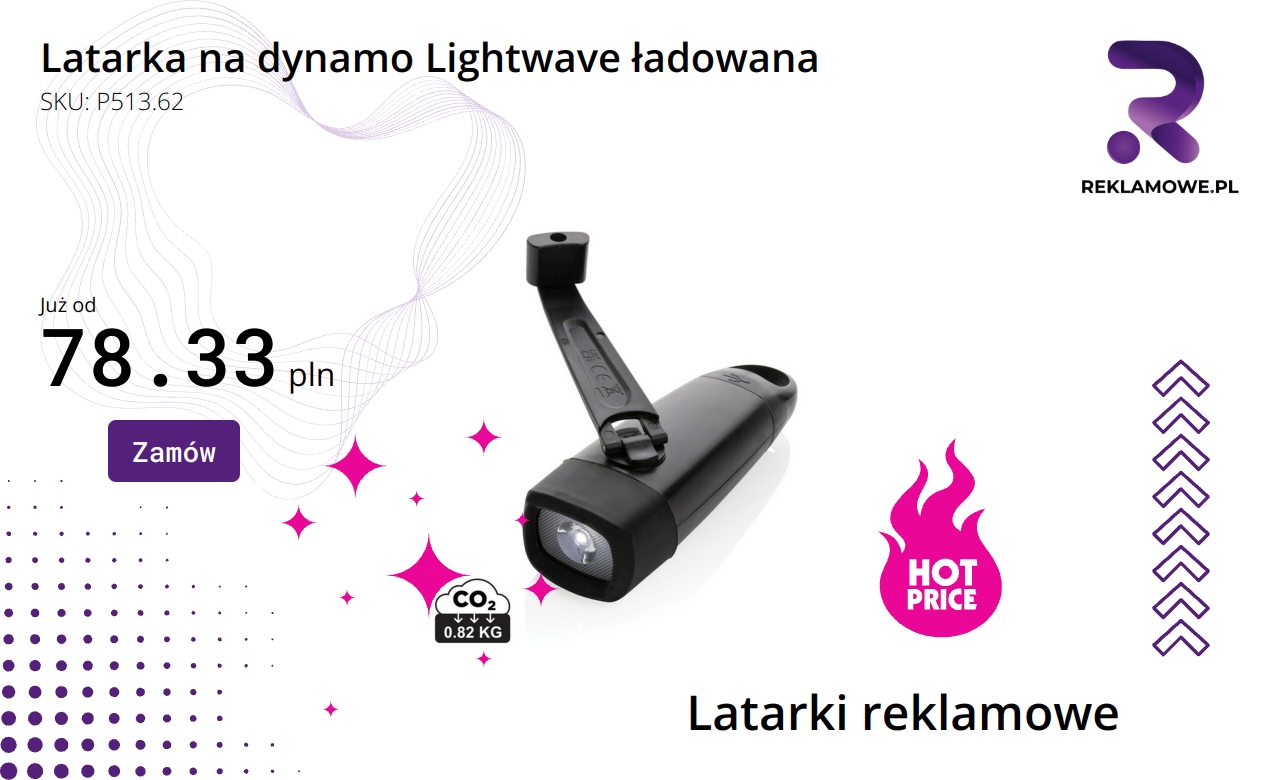 Latarka na dynamo Lightwave ładowana