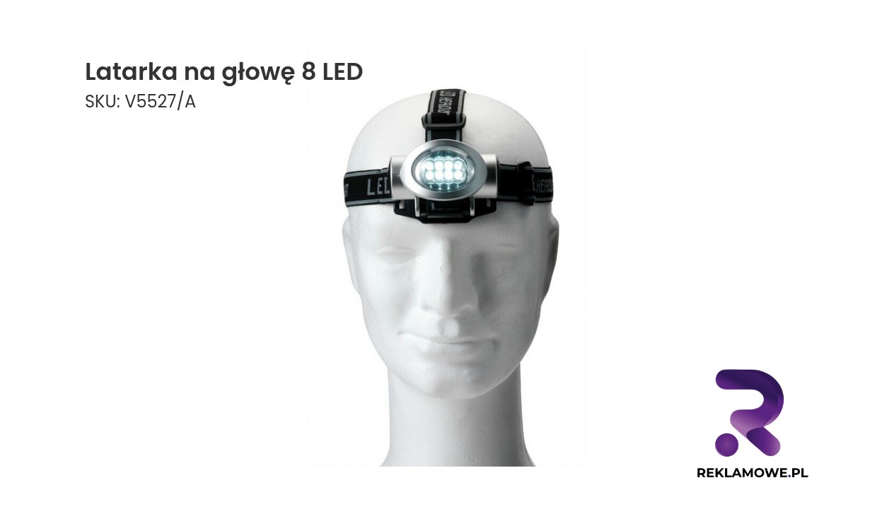 Latarka na głowę z 8 diodami LED