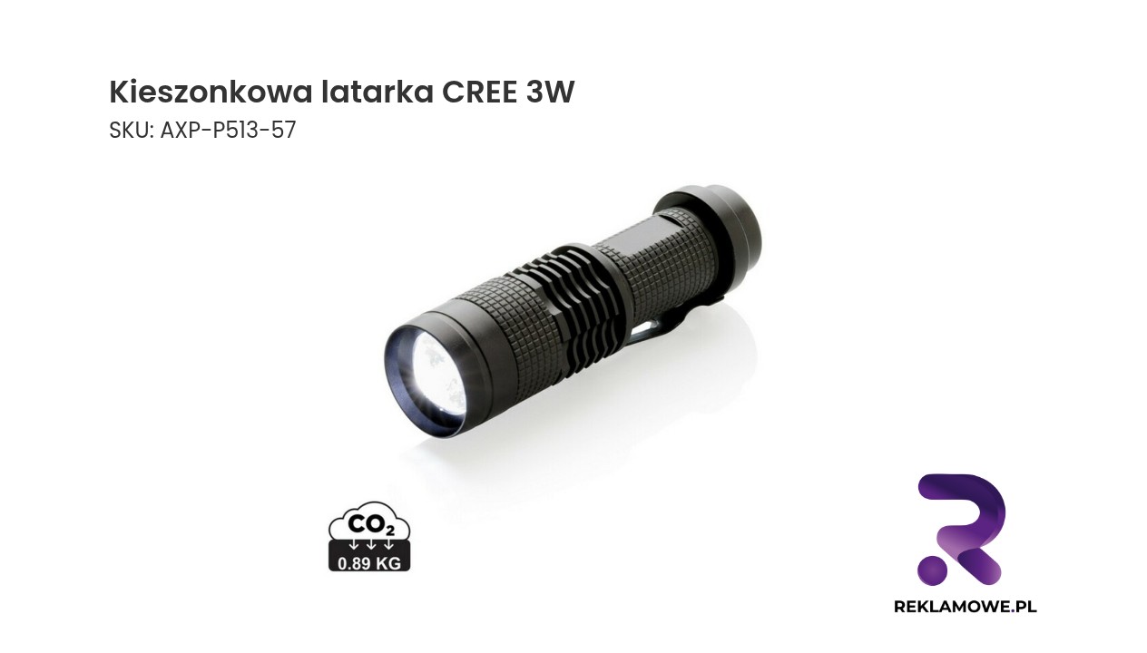 Kieszonkowa latarka CREE 3W Kieszonkowa latarka CREE 3W – kompaktowa latarka LED