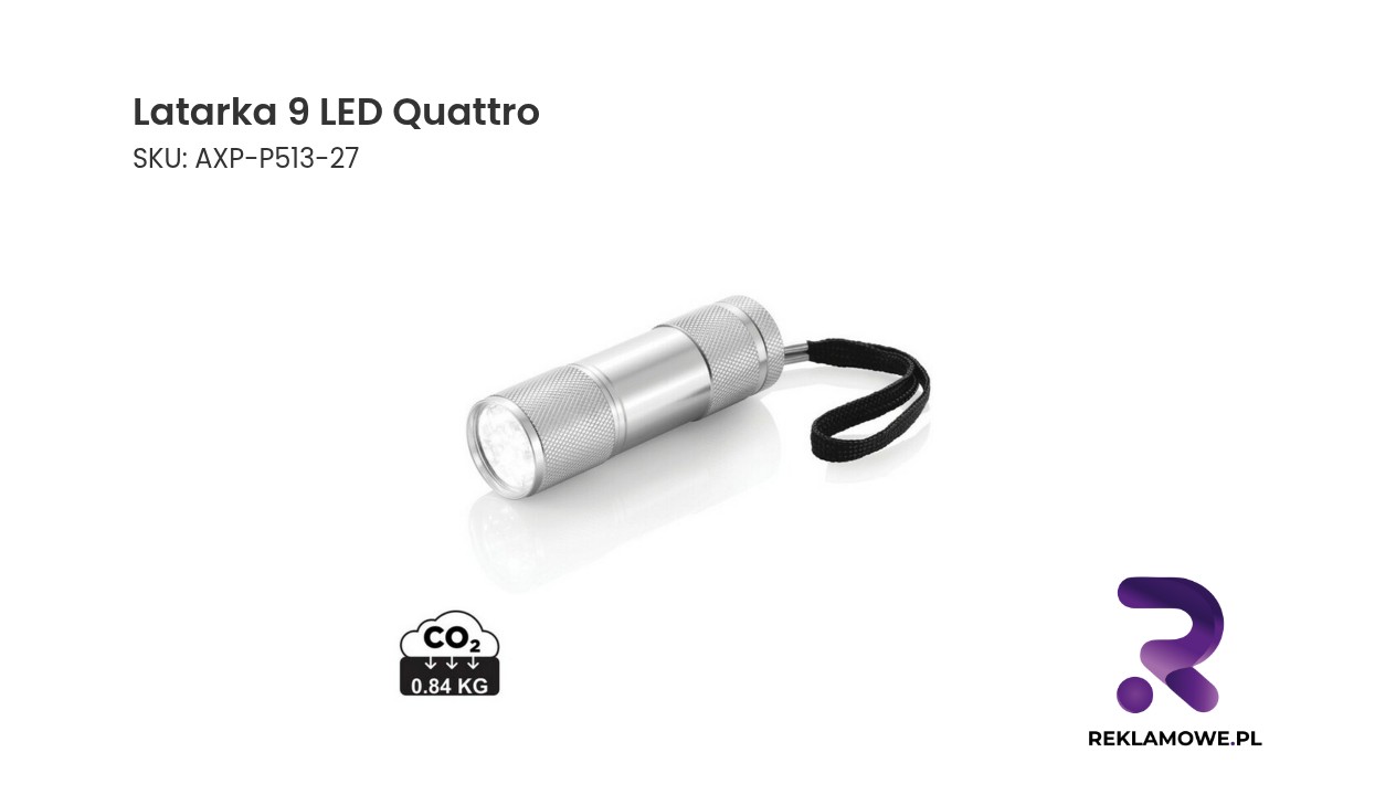 Latarka 9 LED Quattro – poręczna latarka LED do codziennego użytku