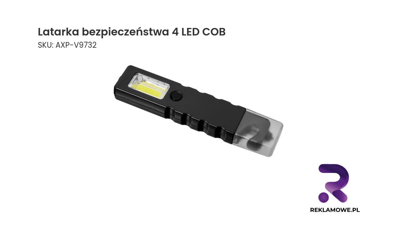 Latarka bezpieczeństwa 4 LED COB, przecinak do pasów, młotek bezpieczeństwa Latarka bezpieczeństwa 4 LED COB - przenośna latarka robocza