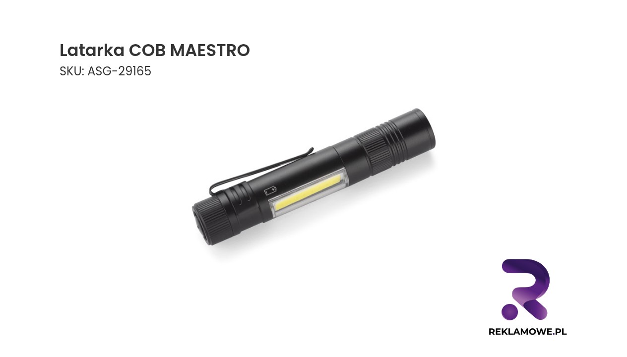 Latarka COB MAESTRO Latarka COB MAESTRO – wydajna latarka LED do codziennego użytku