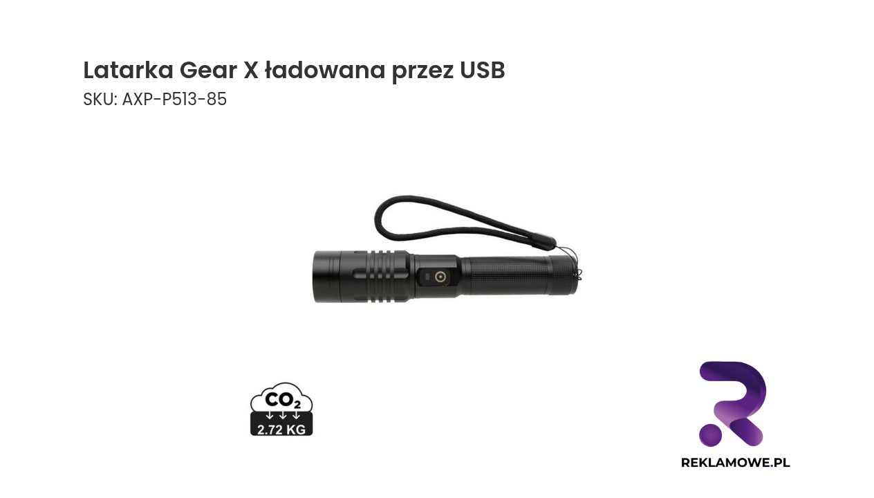 Latarka Gear X ładowana przez USB - praktyczna latarka LED do codziennego użytku