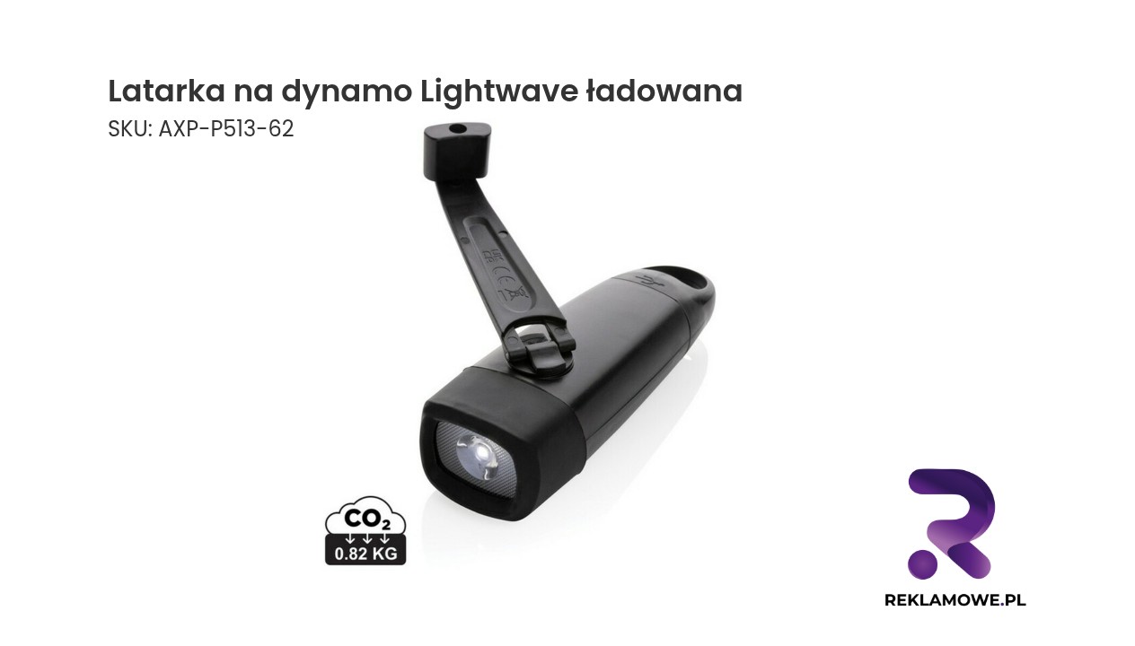 Latarka na dynamo Lightwave ładowana energią kinetyczną