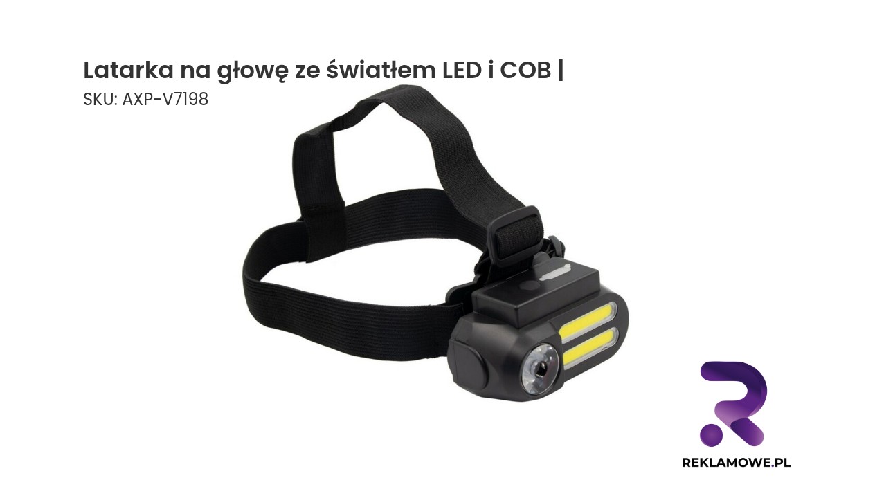 Latarka na głowę ze światłem LED i COB