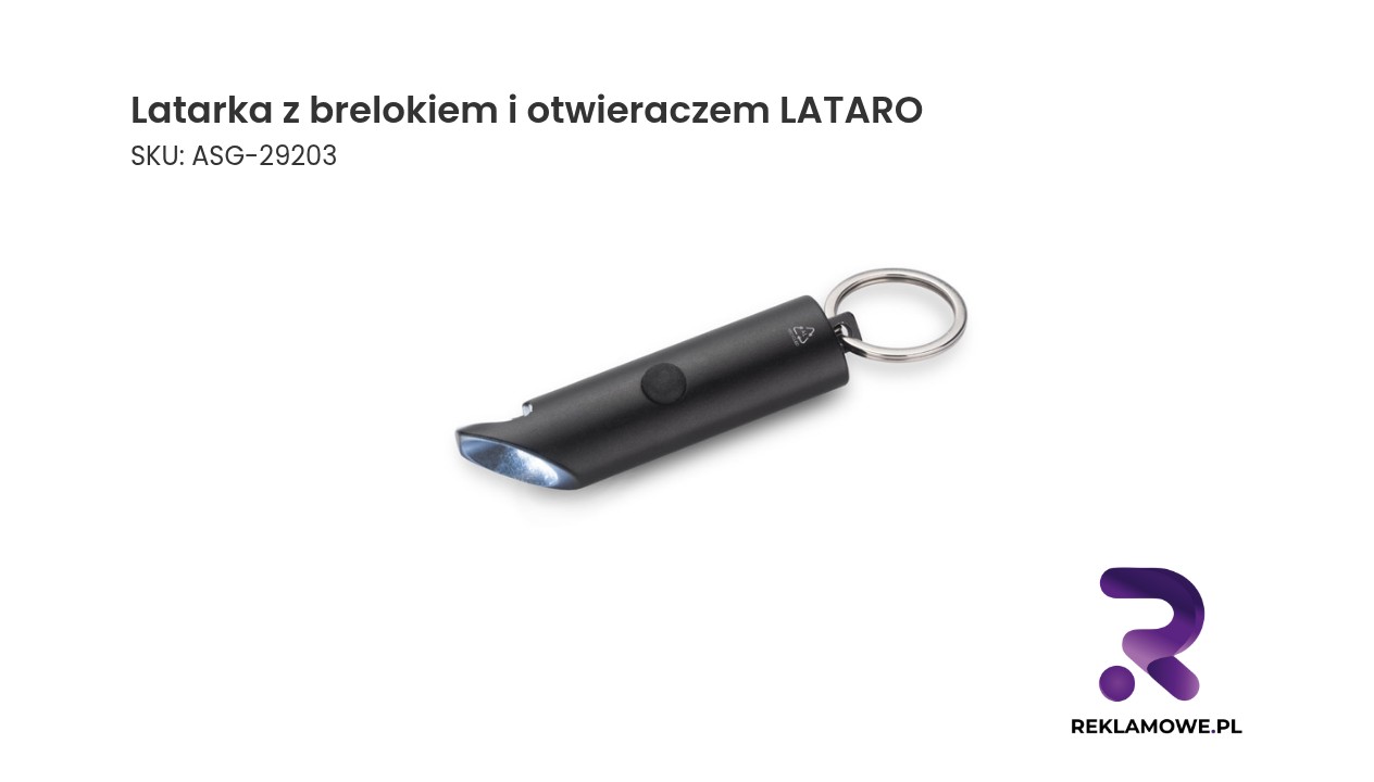 Latarka z brelokiem i otwieraczem LATARO Latarka z brelokiem i otwieraczem LATARO – praktyczny gadżet do kluczy