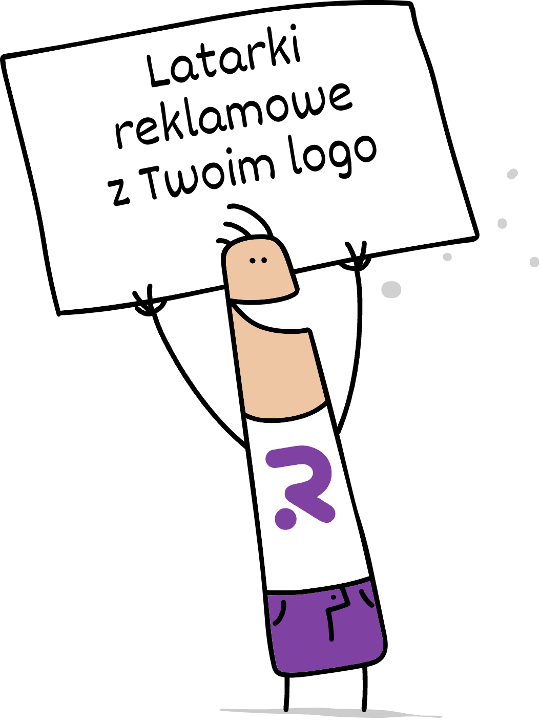 Buddy trzymający napis latarki reklamowe z Twoim logo