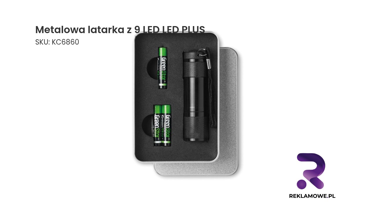 Metalowa latarka z 9 LED LED PLUS