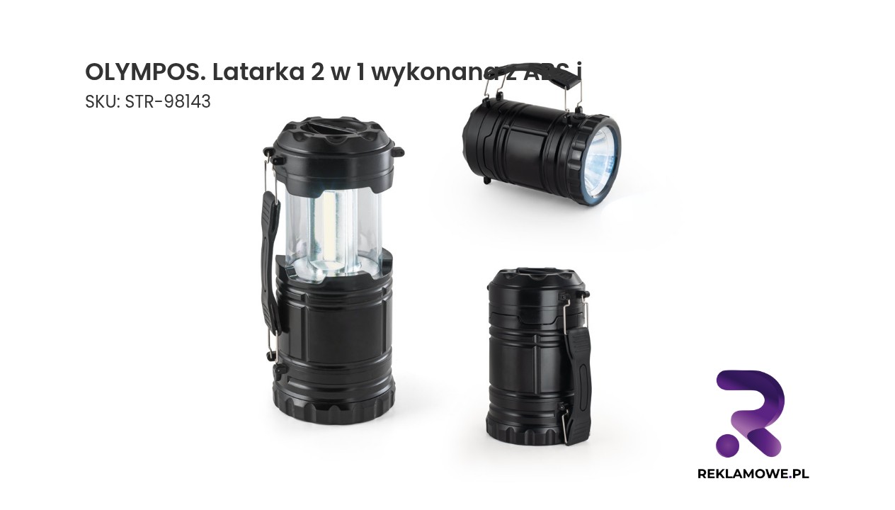 OLYMPOS latarka 2 w 1 wykonana z ABS i – praktyczna latarka wielofunkcyjna