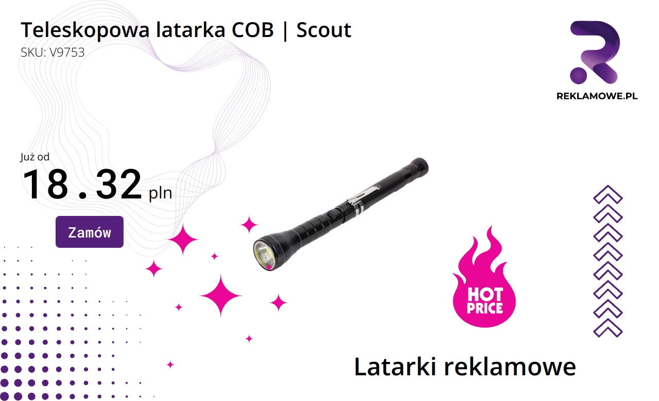 Teleskopowa latarka COB Scout