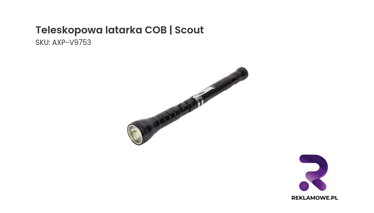 Teleskopowa latarka COB | Scout Teleskopowa latarka COB Scout – praktyczna latarka warsztatowa z regulacją długości